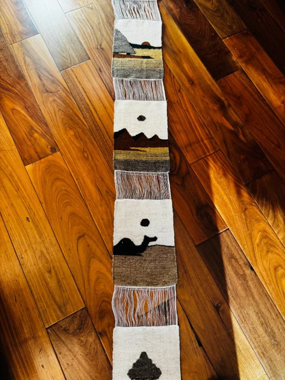 Woven Egyptian Art Handwoven Textile Runner Wall Decor 84x7.5
